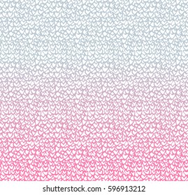Heart flower bush seamless pattern design pink purple gradients color illustration isolated on white background with copy space, vector eps10