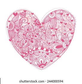 Heart Flower Doodle Vector