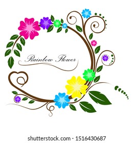 Heart Flower Frame Design Vector