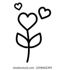 Heart flower icon design template illustration isolated