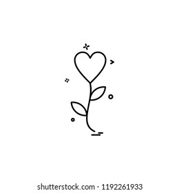 Heart flower icon design vector