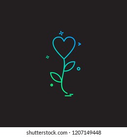 Heart flower icon design vector