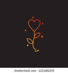 Heart flower icon design vector