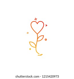Heart flower icon design vector