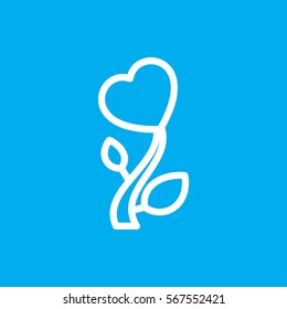 heart flower icon illustration isolated vector sign symbol
