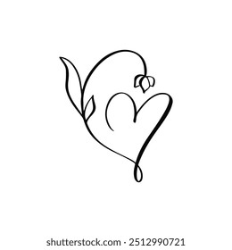 Heart flower icon, vector, white background