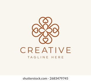 Heart Flower Logo Design vector