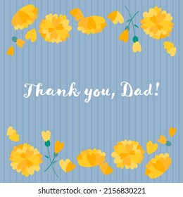 Heart Flower Message Card for Father's Day.