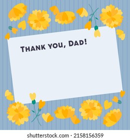 Heart Flower Message Card for Father's Day.