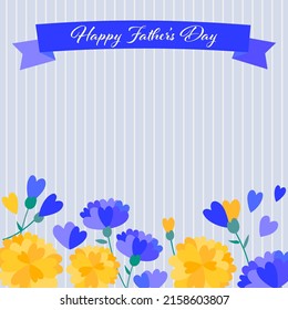 Heart Flower Message Card for Father's Day.