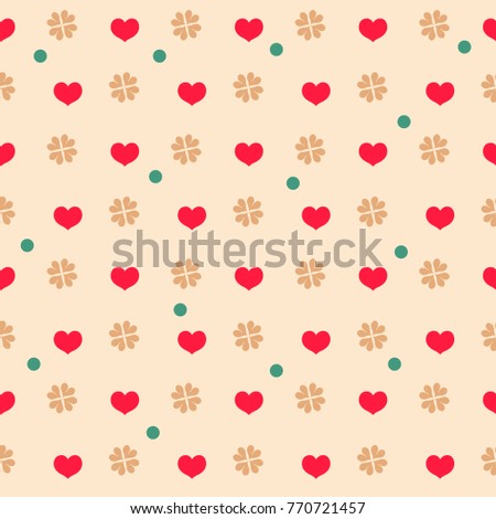 heart flower seamless pattern fashion graphic stock vector royalty