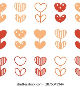 Heart flower seamless pattern lovely