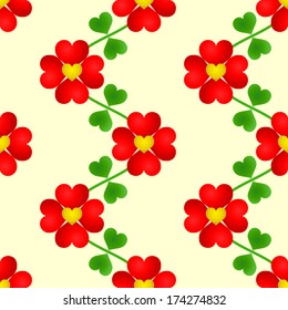 Heart flower seamless wallpaper (vector version; available as raster too)