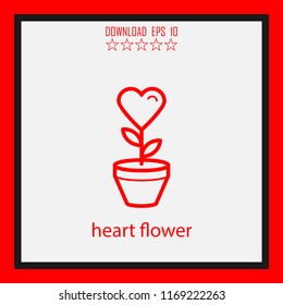 heart flower vector icon