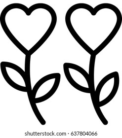 Heart Flower Vector Icon