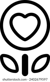 heart flower vector icon flat
