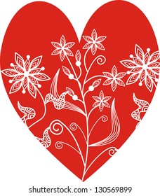 Heart flower vector illustration
