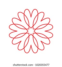 Heart Flower Vector Illustration on White Background