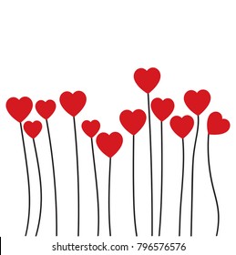 heart flower vector. love flower. heart Valentines day