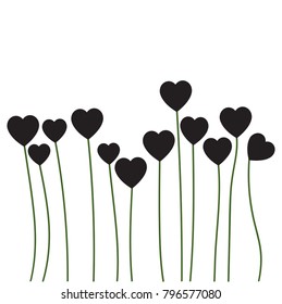 heart flower vector. love flower. heart Valentines day