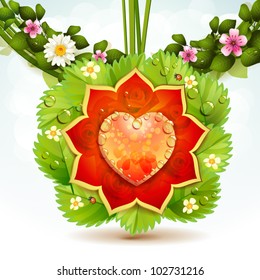 Heart with flowers