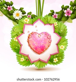 Heart with flowers
