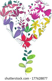 Heart with flowers