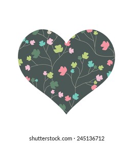 Heart with flowers