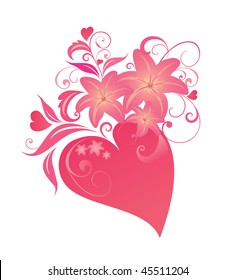 Heart with flowers