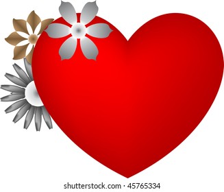 Heart with flowers