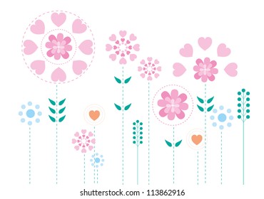 heart flowers background