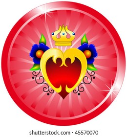 Heart, flowers, crown