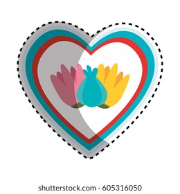 heart and flowers design