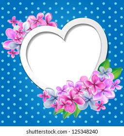 Heart with flowers design template