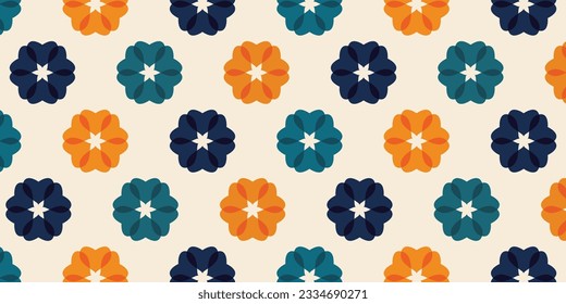 Heart flowers geometric pattern.seamless pattern with colorful prints