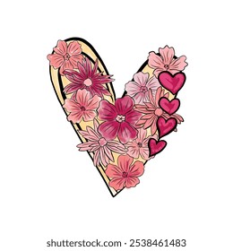 heart and flowers graphic design. fashion design and more