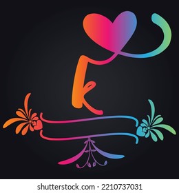 heart with flowers logo design