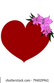 heart with flowers love vector