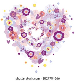 heart of flowers on a dark background