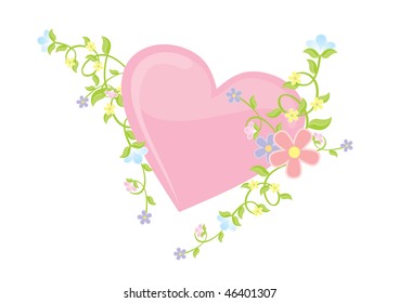  heart with flowers pastel