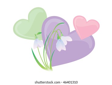  heart with flowers pastel
