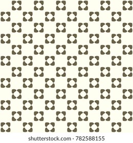 Heart flowers pattern. Chess board background. Stylized decorative floral ornament. Seamless flower tartan design in minimalist style for print on paper, fabric, textile production.