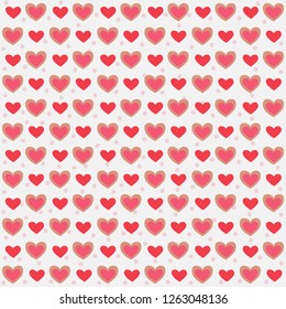 Heart and flowers  pattern, cute pattern,  hand drawn, valentines day, love, vector.