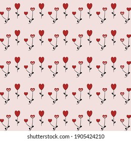 Muster für Herzblumen auf weißem Hintergrund, Vektorgrafik-Design, Happy Valentinstag, Hochzeitshintergrund, Geburtstagshintergrund