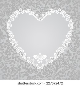 Heart of Flowers with a place for Your text. Vector illustration. 
