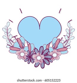 heart flowers and plants branches