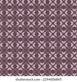 Heart Flowers Plum Aubergine Seamless Repeat Pattern