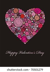 heart of flowers, a postcard to the Valentine's Day