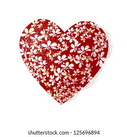 heart with flowers. vector