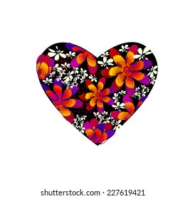 Heart of flowers. Vector 